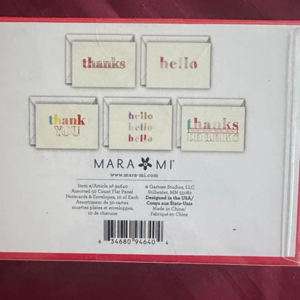 NEW Boxed Thank You Cards - set of 50 cards and envelopes